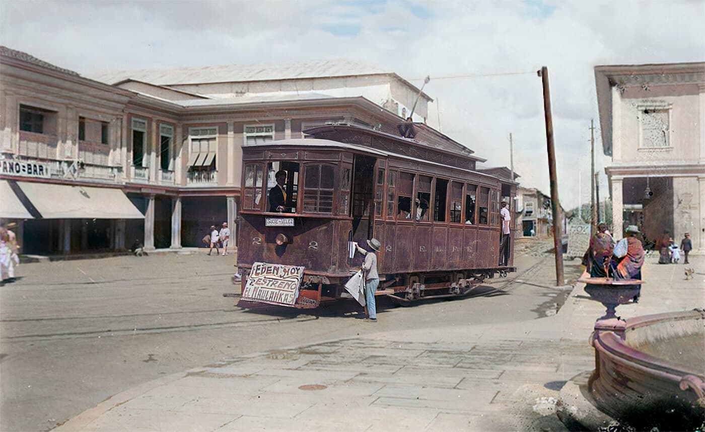 Detalles ocultos en la fotografía de un tranvía de Guayaquil