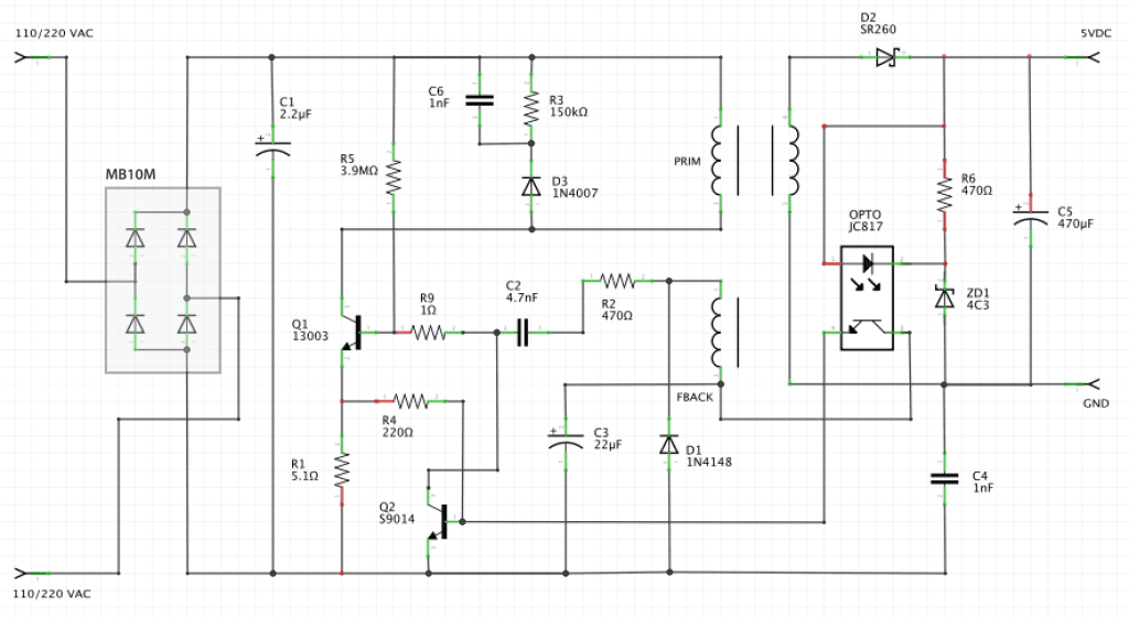 Reverse engineering and analysis of a 2 amp USB charger